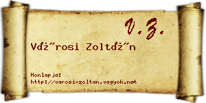 Városi Zoltán névjegykártya